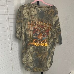 Vintage camoflauge confederate flag southern heritage short sleeve tee shirt 2x